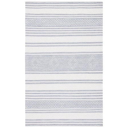 Safavieh 5 x 8 ft. Striped Kilim Contemporary Rectangle Hand Woven Rug - Silver & Ivory STK511G-5
